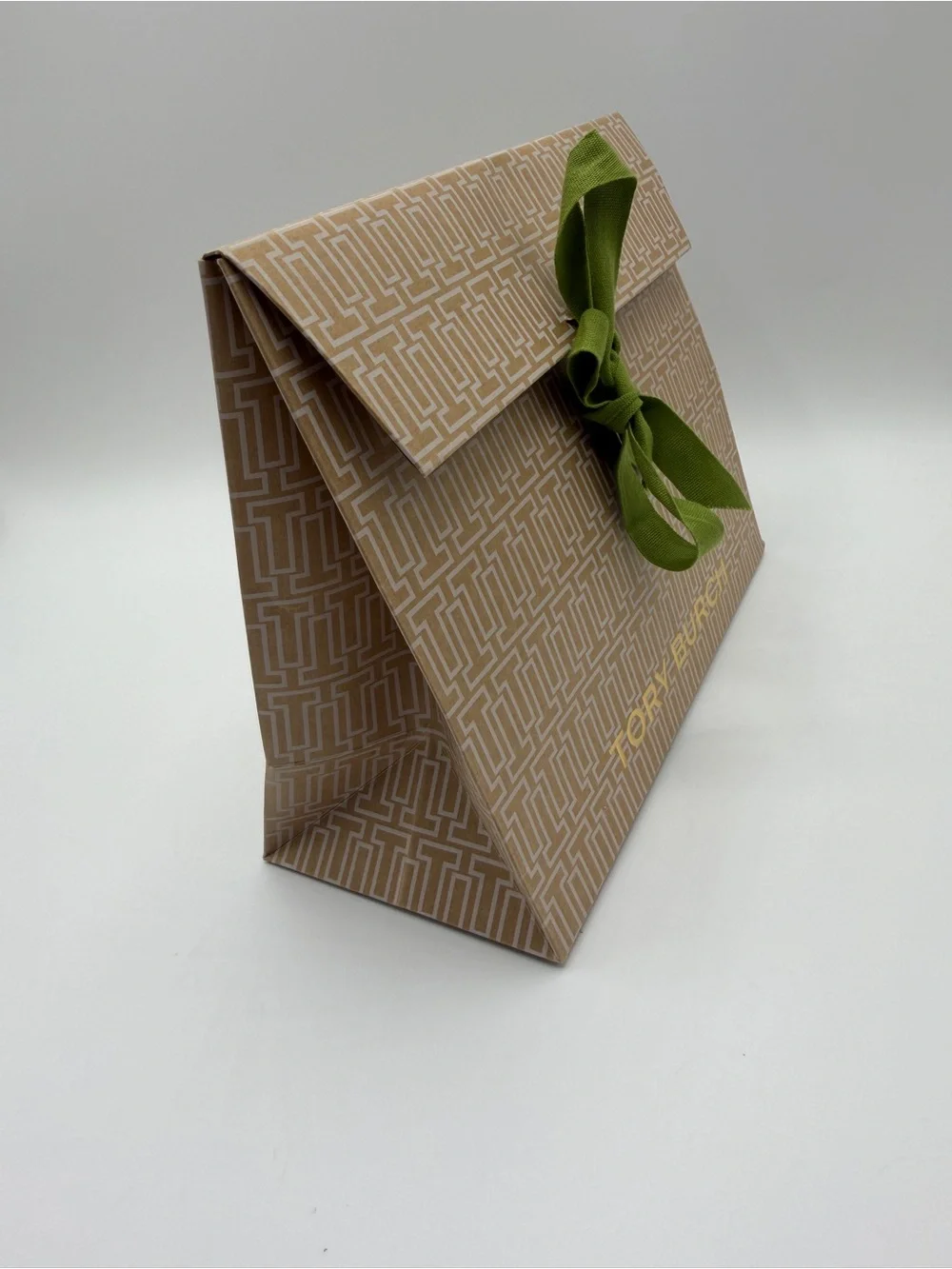 Authentic Tory Burch 2026 Small Flap Top Gift Bag Ribbon Tie Like New